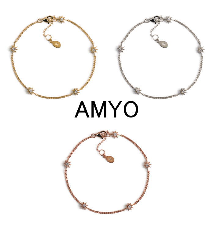 AMY O エイミーオー ブレスレット 海外ブランド ジュエリー アクセサリー ゴールドブレスレット レディース ステラ スターブレスレット ヴェルメイユ キュービックジルコニア ぺーブ スターペンダント 重ね着け アクセサリ レディース ブレスレット アクセサリー 送料無料(4)