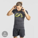 【あす楽】ジムエステティックス Gym Aesthetics トレーニングウエアメンズ Tシャツ 半袖 クイックドライ Tシャツ マッスルフィットラグランスリーブ ビッグロゴ トレーニング Tシャツ 防臭フィジーク トップス 【送料無料】【トップス単品】