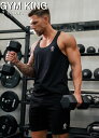 GYM KING タンクトップ メンズ 海外ブランド スポーツウェア 大きいサイズ タンクトップ メンズ ジム 筋トレ フィジーカー タンク ストリンガー Yバ...