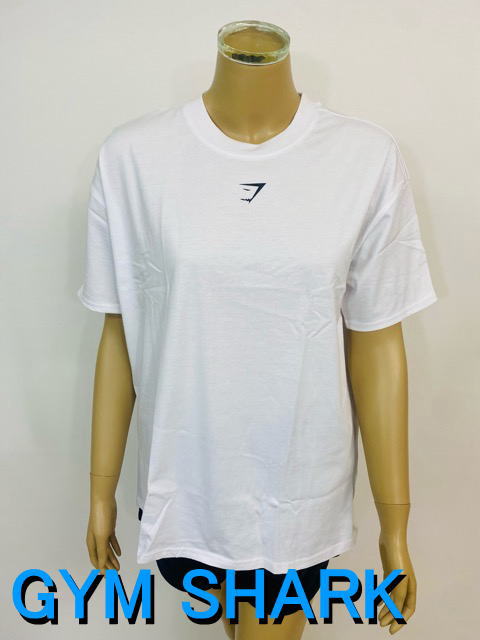 ジムシャーク Tシャツ レディース スポーツウェア ジム 大きいサイズ ジムシャーク レディース Tシャツ スポーツ 半袖 ビッグサイズ ジム 筋トレ フラクション ドロップショルダー オーバーサイズ ボディビル レディース フィジーク ウェア 【取寄】【トップス単品】