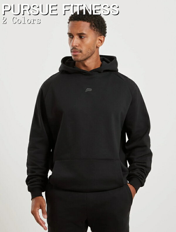 PURSUE FITNESS スポーツ パーカー メンズ 大きいサイズ スポーツウェア パーカー メンズ ジム 筋トレ フィジーカー トラックスーツ プルオーバー パーカー ヘビーウェイト クラシック オーバーサイズ フーディ ボディビル パーカー フィジーク 【取寄】【トップス単品】