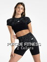 PURSUE FITNESS スポーツ Tシャツ レディース 大きいサイズ スポーツウェア Tシャツ レディース ジム クロップ丈 半袖 トップス ヨガ オープンバック コズミック シームレス クロップド Tシャツ ボディビル レディース フィジーク ウェア 【取寄】【トップス単品】