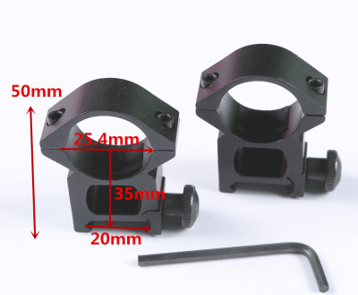 マウントリング 20mmレール対応マウントレールサイズ20mm リングサイズ25.4mm 2個セットエアガン 電動ガン ガスガン用