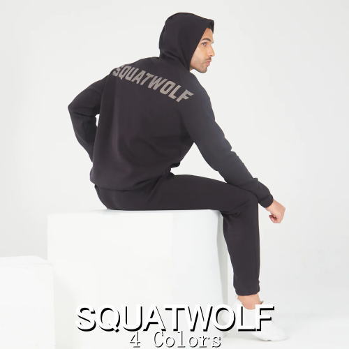 SQUAT WOLF スクワットウルフ パーカー メンズ 大きいサイズ 海外ブランド スポーツウェア パーカー メンズ ジム 筋トレ トラックスーツ パーカー ストレッチ コア レベルアップ トレーニング プルオーバーフーディ フィジーク パーカー ボディビル 【トップス単品】