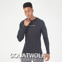 SQUAT WOLF スクワットウルフ Tシャツ メンズ 大きいサイズ 海外ブランド スポーツウェア Tシャツ メンズ 長袖 ジム マッスルフィット 筋トレ T...