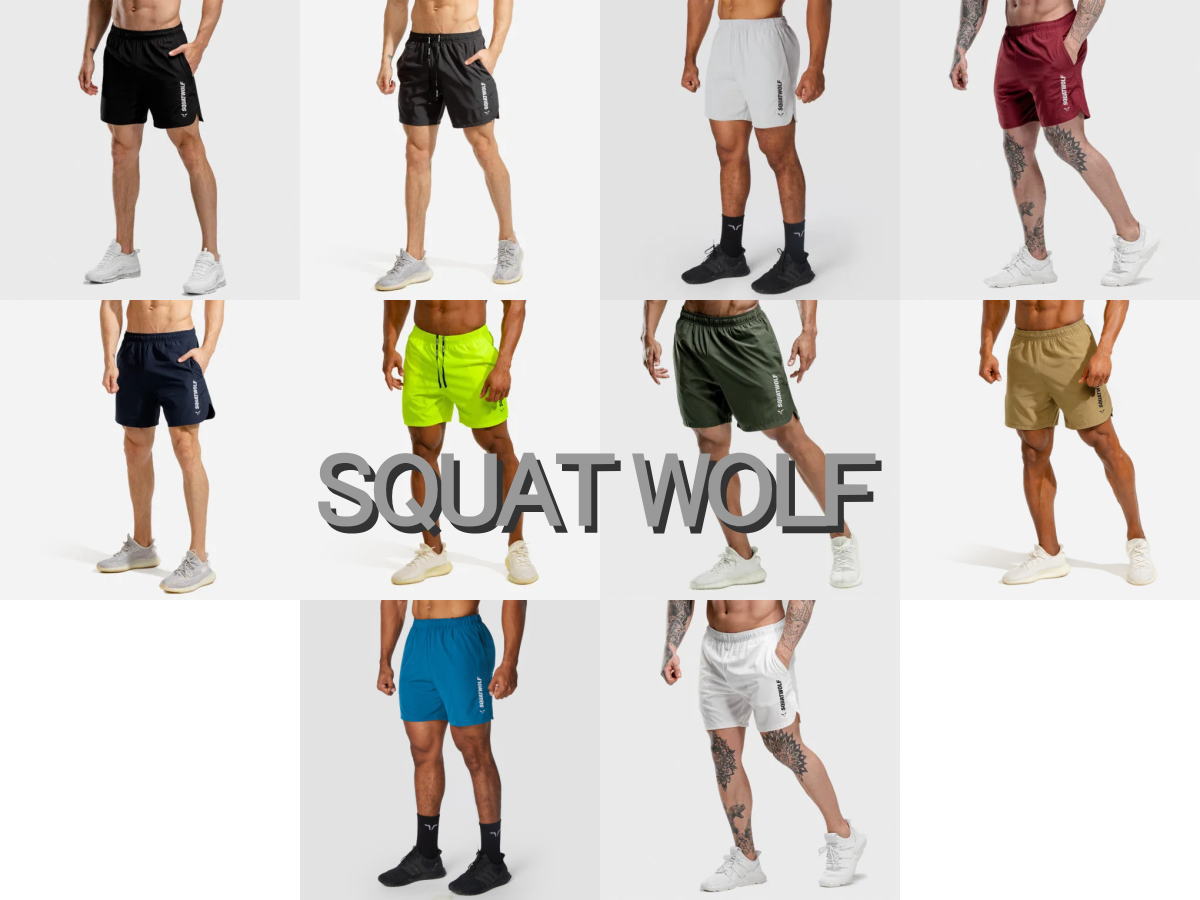 SQUAT WOLF スクワットウルフ トレーニングウエアメンズ ハーフパンツ トレーニング ショーツ 膝上丈クイックドライ ウルトラライトウエイト エアリーショーツ フィジーク ショーツ 【送料無料】【取寄】【ボトムス単品】