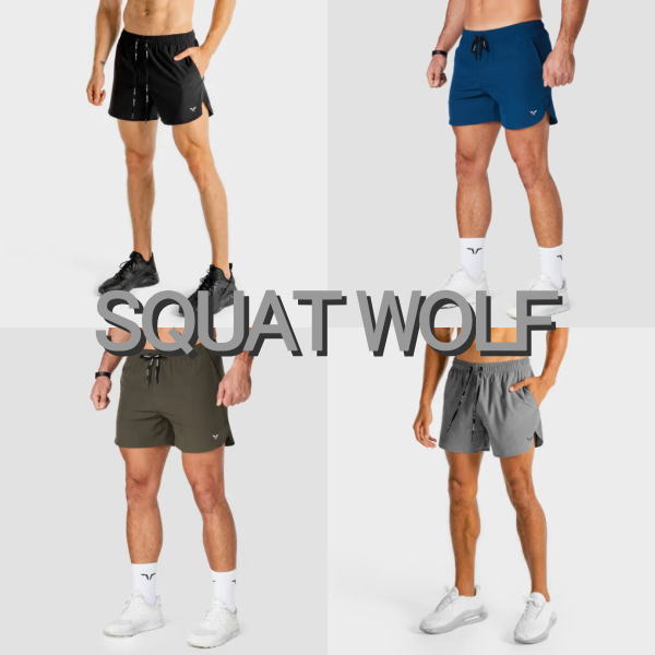 SQUAT WOLF スクワットウルフ ハーフパンツ メンズ 大きいサイズ スポーツ ショートパンツ メンズ 筋トレ フィジーカー ショーツ 短い ジム ランニング HIIT ライトウエイト コア トレーニングショーツフィジーク ショーツ ボディビル 【取寄】【ボトムス単品】