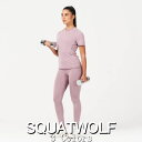 SQUAT WOLF スクワットウルフ Tシャツ レディース 大きいサイズ スポーツウェア 海外ブランド Tシャツ レディース ジム 筋トレ 半袖 Tシャツ V...