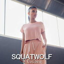 SQUAT WOLF スクワットウルフ Tシャツ レディース 大きいサイズ スポーツウェア 海外ブランド Tシャツ レディース ジム 筋トレ ヨガ 半袖 クロップ丈 スポーツ ライトウエイト ストレッチ ブリーズ クロップド Tシャツ フィジーク レディース ボディビル 【トップス単品】