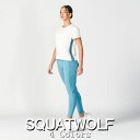 SQUAT WOLF スクワットウルフ Tシャツ レディース 大きいサイズ スポーツウェア 海外ブランド Tシャツ レディース ジム 筋トレ ヨガ 半袖 トレーニング ロールスリーブ コア ワイルドプリントパネル スポーツTシャツ フィジーク レディース ボディビル 【トップス単品】