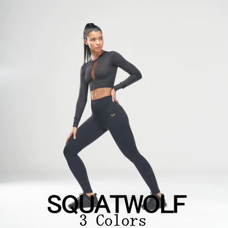 SQUAT WOLF スクワットウルフ レギンス レディース 大きいサイズ 海外ブランド スポーツウェア レギンス レディース スポーツ ハイウエスト タイツ スポーツレギンス バックポケット コード ランニングレギンス フィジーク レディース ボディビル 