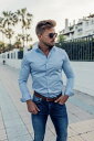 【あす楽】FATHER SONS ファーザーサン 【Fathersons】ボディビルダー シャツ 大きいサイズ XL 2XL 3XL 4XLメンズ ストレッチシャツ スリムサティーンシャツ 長袖【UK発】【送料無料】【トップス単品】(4)
