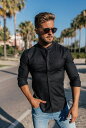 FATHER SONS ファーザーサン シャツ 長袖 マッスルフィットシャツ メンズ 長袖 ドレスシャツ 大きいサイズ スタンドカラーシャツ 襟なし スーパースリム バンドカラーノーカラーシャツ【UK発】【取寄せ】【送料無料】【トップス単品】