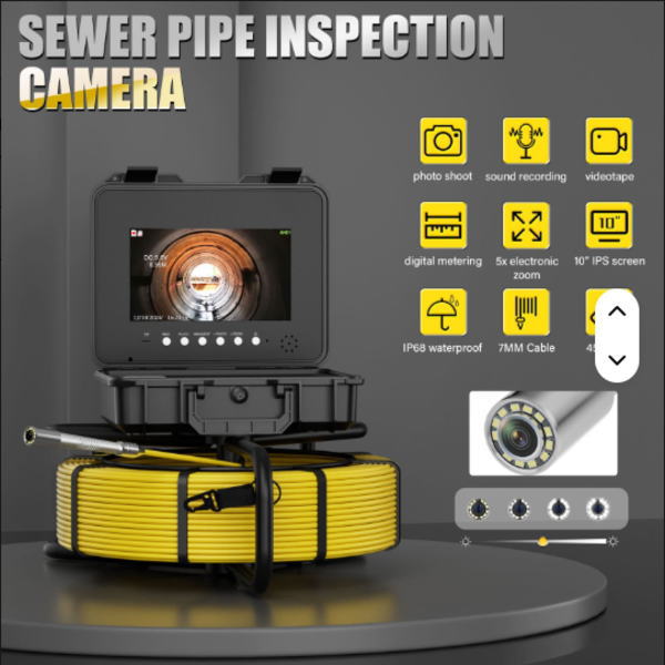 7mm-100M�����֥�10.1����� ����ƻ�ɸ�������� �᡼���������󥿡� DVR 7mm�����֥� ��ư��٥��512hz 1080P Borescope