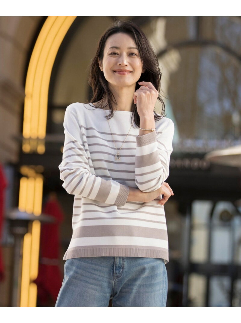 Rakuten - 【SALE／50%OFF】【洗える】COTTON ACETATE クルーネック ニット J.PRESS LADIES L ジェイプレス トップス ニット パープル グリーン ホワイト【RBA_E】【送料無料】[Rakuten Fashion]