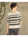 【SALE/40%OFF】【洗える】レーヨンエリートストレッチ ボーダー ニット J.PRESS ジェイプレス トップス ニット ブルー【RBA_E】【送料無料...