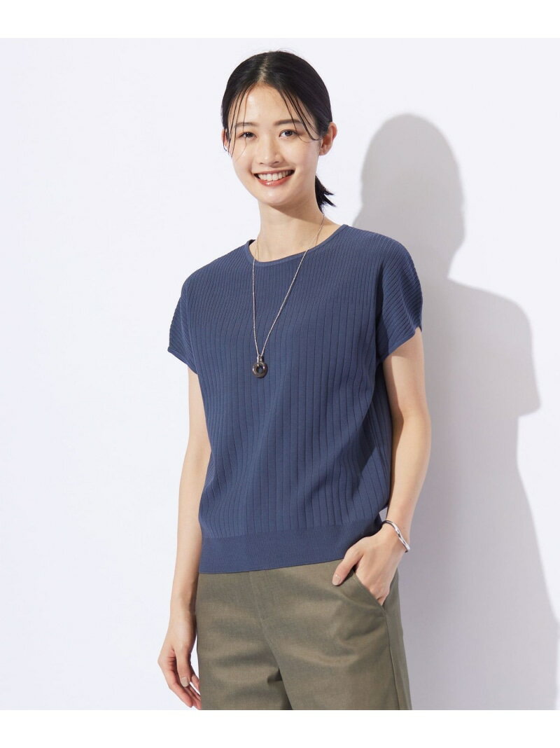 【SALE／40%OFF】【洗える】レーヨンエリートストレッチ フレンチスリーブ ニット J.PRESS ジェイプレス トップス ニット レッド ベージュ ブルー ネイビー【RBA_E】【送料無料】[Rakuten Fashion]