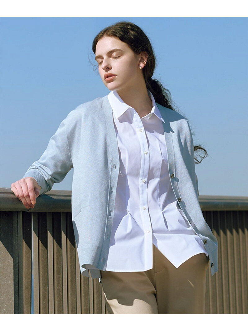 Rakuten - Vis/Pe スパーク ニット カーディガン J.PRESS LADIES L ジェイプレス トップス カーディガン ベージュ ブルー【送料無料】[Rakuten Fashion]