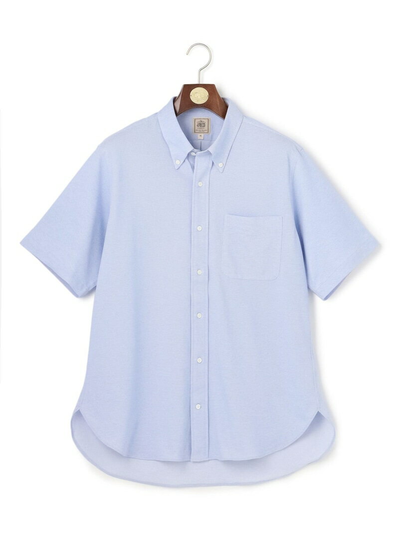 Rakuten - 【KING SIZE】【吸水速乾 / 抗菌防臭 / 遮熱 / 防シワ】【J.PRESS OXFORD JERSEY】カノコインレイ半袖 シャツ / B.D. J.PRESS ジェイプレス トップス シャツ・ブラウス ネイビー ブルー ホワイト グレー【送料無料】[Rakuten Fashion]