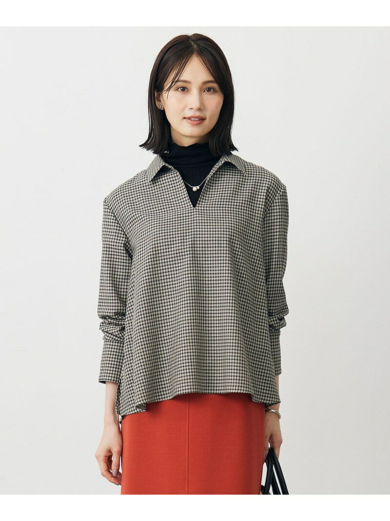 Rakuten - 【SALE／40%OFF】サイロチェック スキッパー ブラウス J.PRESS ジェイプレス トップス シャツ・ブラウス ブラック ホワイト【RBA_E】【送料無料】[Rakuten Fashion]