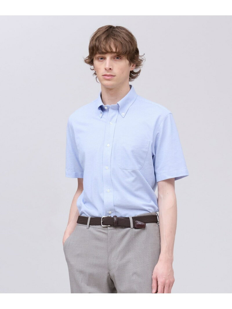 Rakuten - 【吸水速乾 / 抗菌防臭 / 遮熱 / 防シワ】【J.PRESS OXFORD JERSEY】カノコインレイ半袖 シャツ / B.D. J.PRESS ジェイプレス トップス シャツ・ブラウス ピンク ネイビー ブルー ホワイト グレー【送料無料】[Rakuten Fashion]