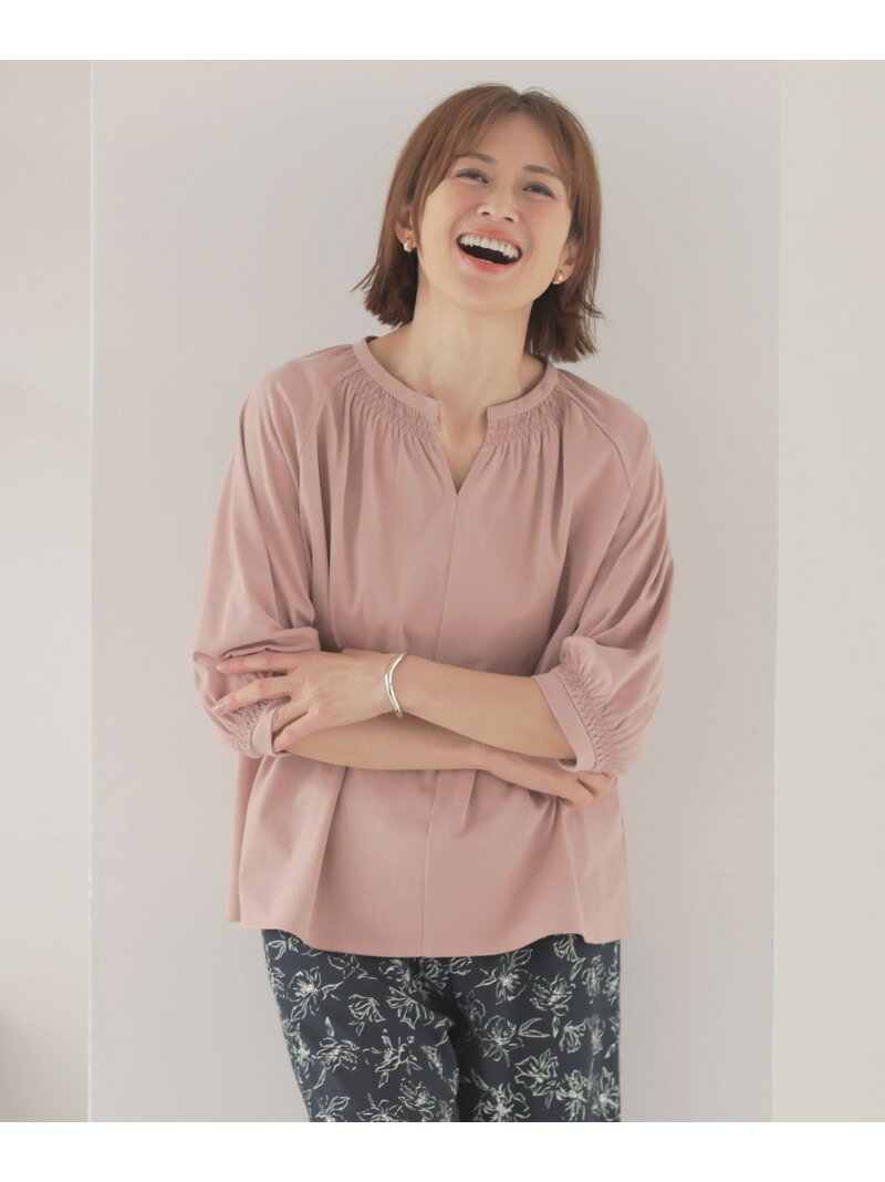 Rakuten - 【SALE／50%OFF】【洗える】トリコットバイオ シャーリング カットソー J.PRESS ジェイプレス トップス カットソー・Tシャツ ピンク ホワイト【RBA_E】【送料無料】[Rakuten Fashion]