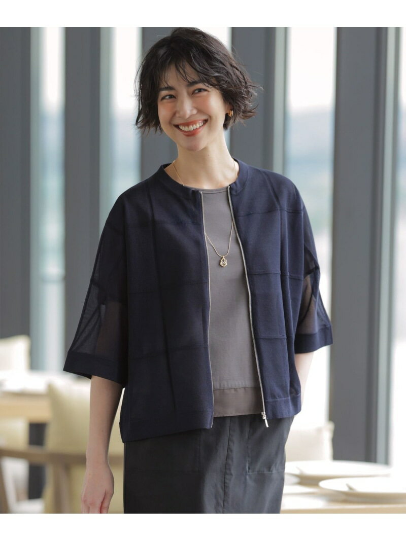 Rakuten - SHEER LIGHT KNIT ブルゾン J.PRESS ジェイプレス ジャケット・アウター ブルゾン・ジャンパー グレー ブラック ネイビー ホワイト【送料無料】[Rakuten Fashion]