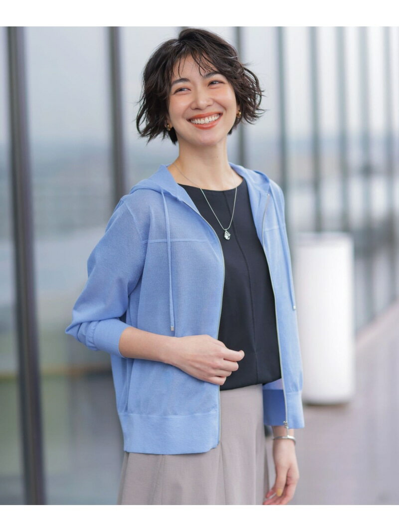 Rakuten - 【WEB限定カラーあり】SHEER LIGHT KNIT パーカー J.PRESS ジェイプレス トップス パーカー・フーディー ネイビー グレー ブラック ホワイト ブルー【送料無料】[Rakuten Fashion]