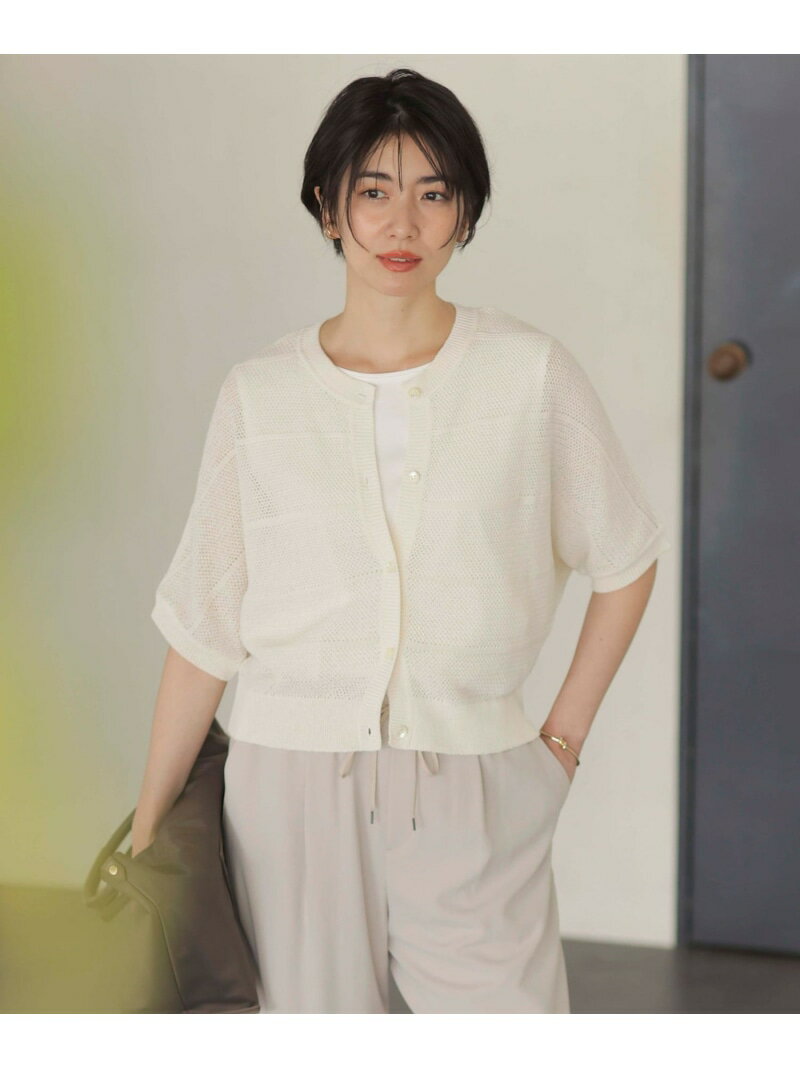 Rakuten - 【SALE／50%OFF】【洗える】PATTERN MESH ドルマンスリーブ カーディガン J.PRESS ジェイプレス トップス カーディガン パープル ネイビー ホワイト イエロー【RBA_E】【送料無料】[Rakuten Fashion]