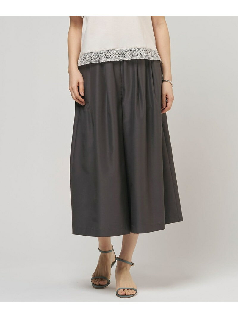 Nylon, Rayon, Polyester - エアリースパンボイル ガウチョ パンツ J.PRESS LADIES L ジェイプレス パンツ その他のパンツ グレー ネイビー ブラウン【送料無料】[Rakuten Fashion]