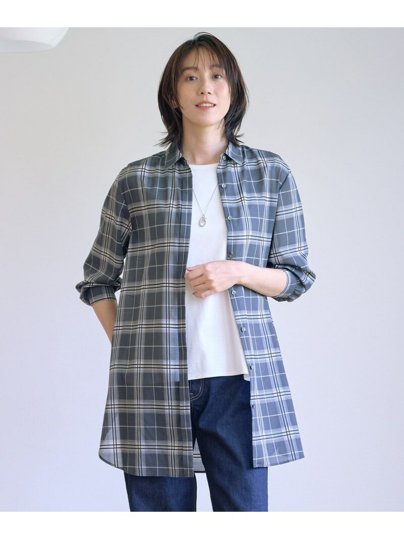 Rakuten - 【SALE／50%OFF】【WEB限定カラーあり・洗える】SOFT SHEER チェック ロング シャツ J.PRESS ジェイプレス トップス シャツ・ブラウス ブラウン【RBA_E】【送料無料】[Rakuten Fashion]