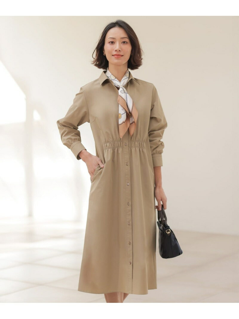 【WEB限定カラーあり】TC ライトタンブラー シャツワンピース J.PRESS ジェイプレス ワンピース・ドレス ワンピース ベージュ ブラック【送料無料】[Rakuten Fashion]