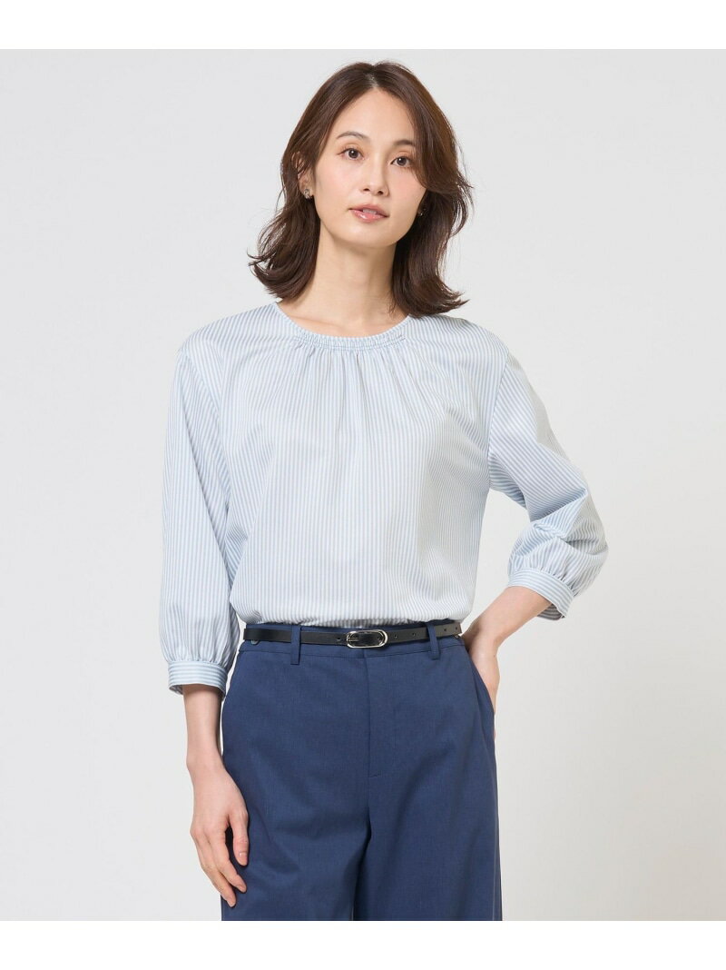 Rakuten - ストライプジャカード ラウンドネック カットソー J.PRESS ジェイプレス トップス カットソー・Tシャツ ブラウン ネイビー【送料無料】[Rakuten Fashion]