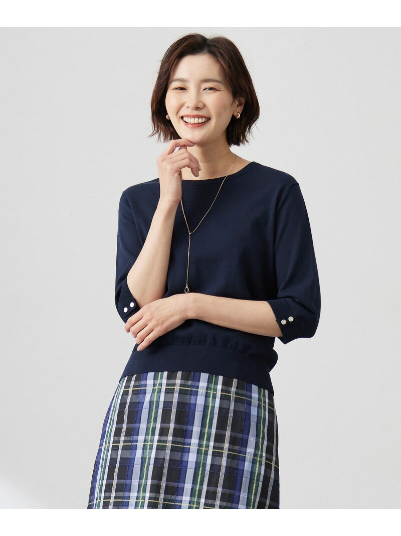 Rakuten - 【SALE／50%OFF】【洗える】BASIC HT COTTON クールネック プルオーバー J.PRESS LADIES L ジェイプレス トップス ニット グリーン ベージュ ネイビー オレンジ【RBA_E】【送料無料】[Rakuten Fashion]