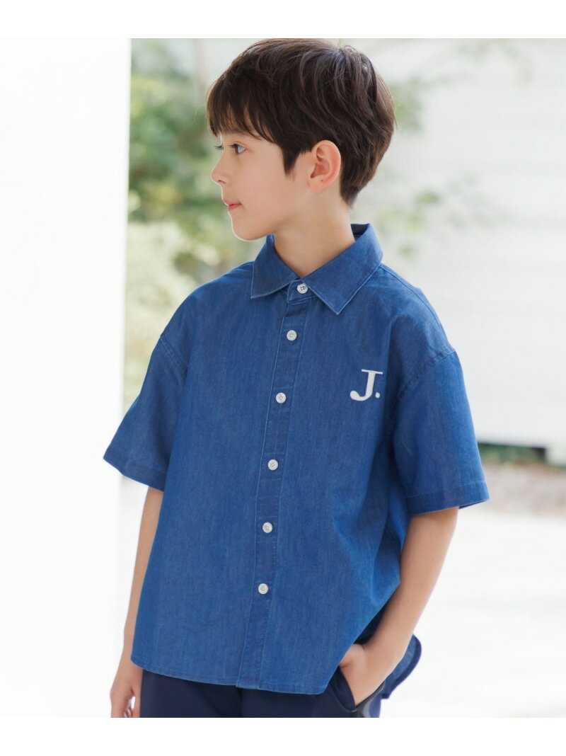 【100-130cm】4.5オンス TC デニム 半袖シャツ J.PRESS ジェイプレス トップス シャツ・ブラウス ネイビー【送料無料】[Rakuten Fashion]