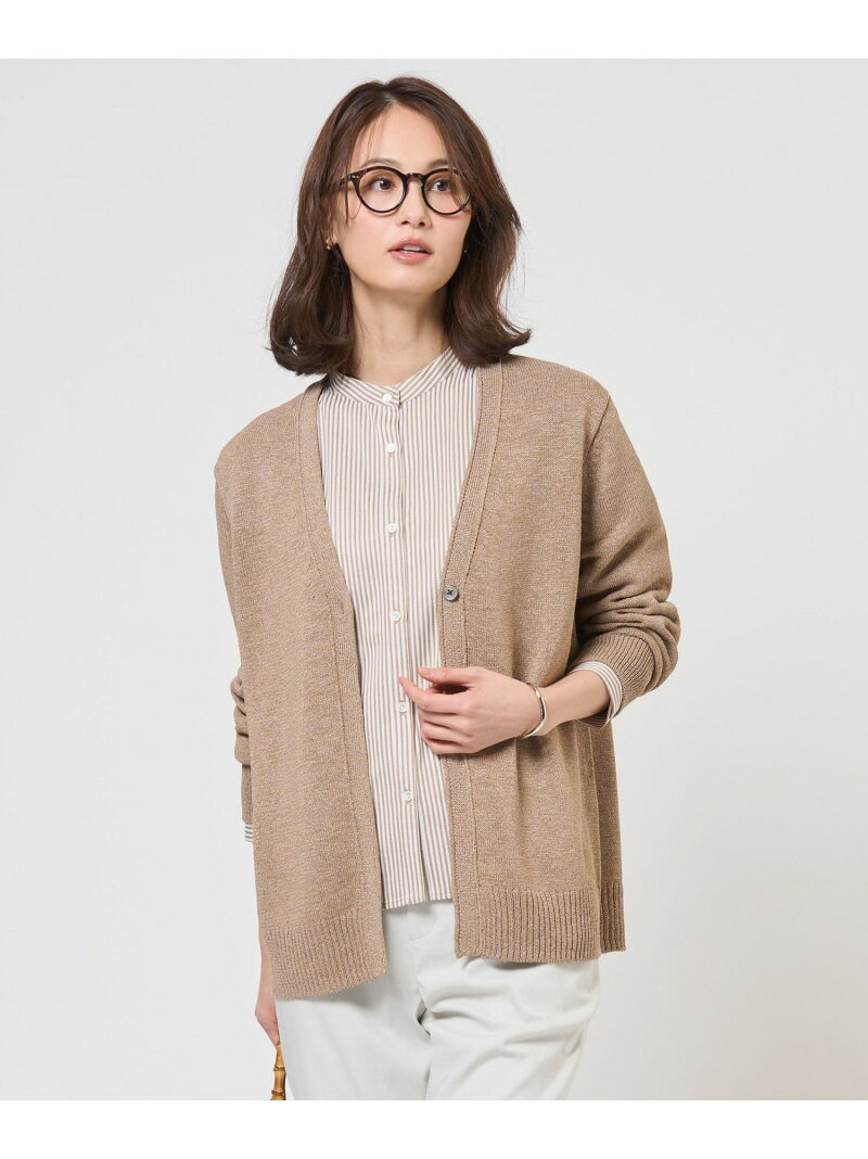 【冷房対策に】DRY COMFORT Vネック カーディガン J.PRESS LADIES L ジェイプレス トップス カーディガン ベージュ【送料無料】[Rakuten Fashion]
