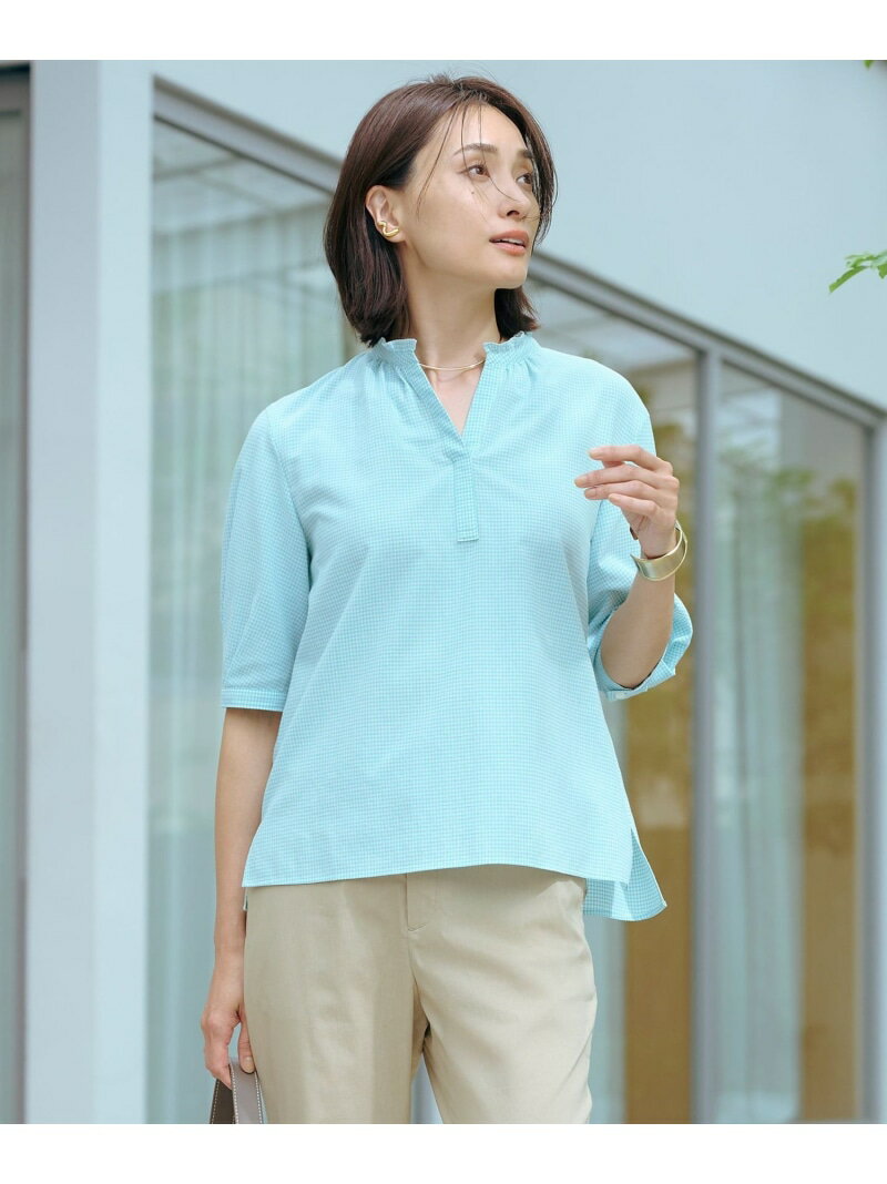 Rakuten - 【SALE／50%OFF】【洗える】SHEER ギンガム スキッパー ブラウス J.PRESS LADIES L ジェイプレス トップス シャツ・ブラウス ホワイト【RBA_E】【送料無料】[Rakuten Fashion]