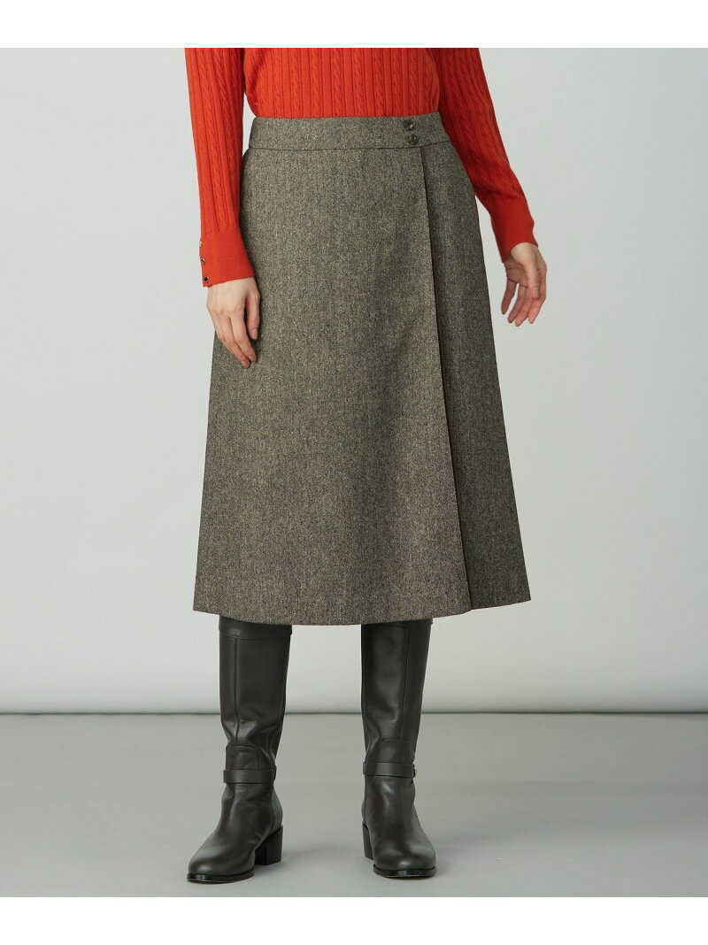 【SALE／20%OFF】ラメツイード スカート J.PRESS ジェイプレス スカート ロング・マキシスカート グレー ブラウン ベージュ【RBA_E】【送料無料】[Rakuten Fashion]