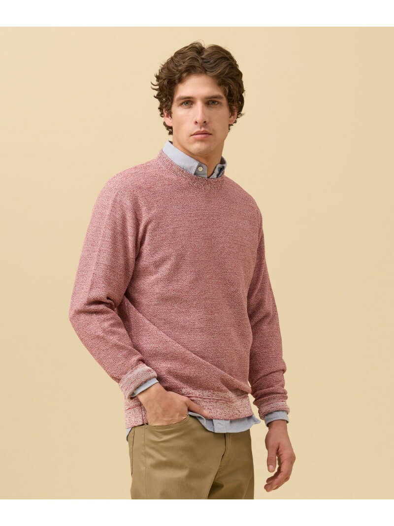 ギマコットンカノコクルーネック ニット J.PRESS ジェイプレス トップス ニット ネイビー レッド ホワイト ブルー【送料無料】[Rakuten Fashion]