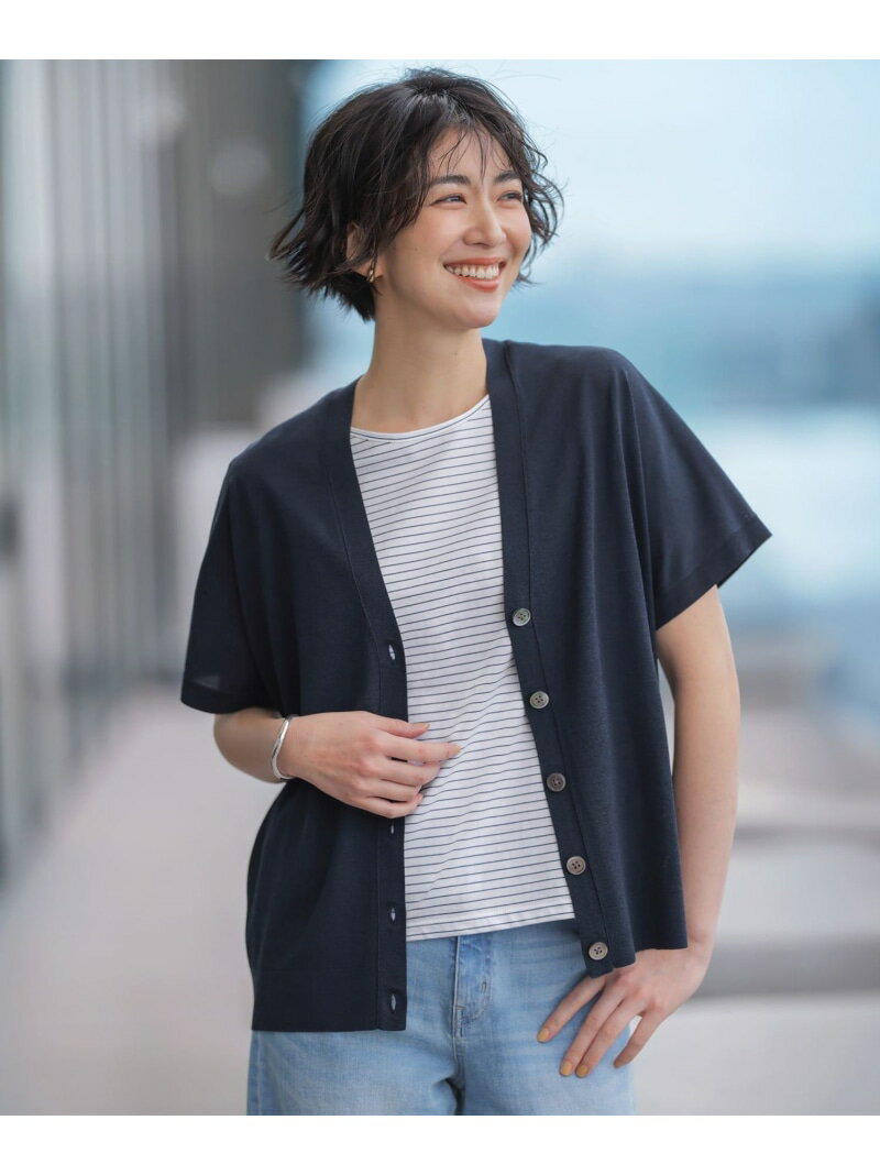 Rakuten - COOL VIS/CO Vネック カーディガン J.PRESS ジェイプレス トップス カーディガン ネイビー グレー【送料無料】[Rakuten Fashion]