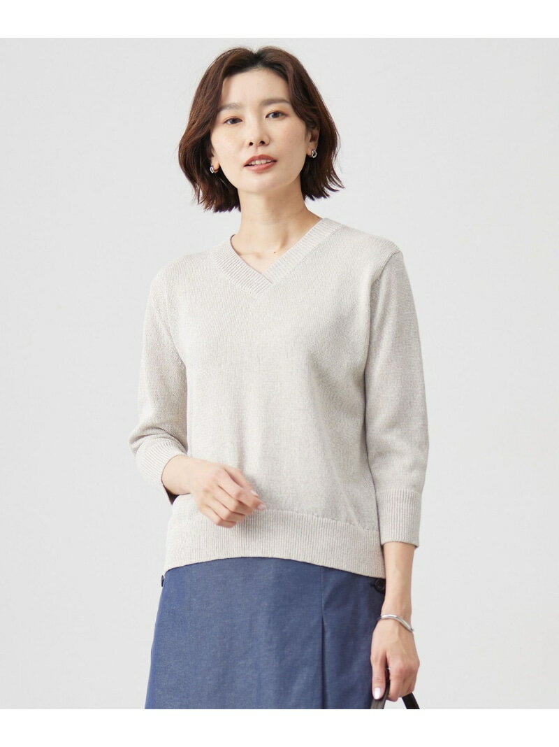 Rakuten - 【SALE／50%OFF】【洗える】GIMA COTTON ミックスカラー Vネック ニット J.PRESS LADIES L ジェイプレス トップス ニット イエロー グリーン【RBA_E】【送料無料】[Rakuten Fashion]