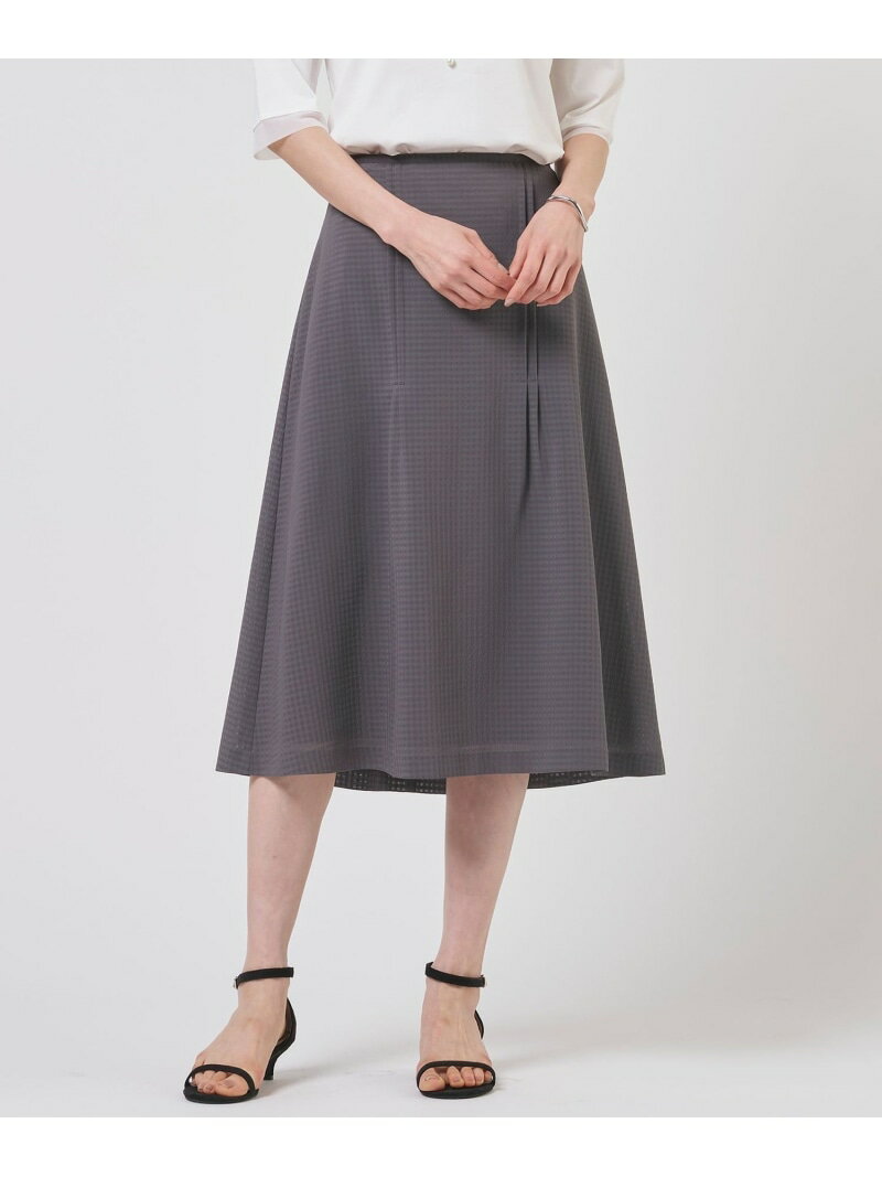Rakuten - シアーブロックチェック フレア スカート J.PRESS ジェイプレス スカート ロング・マキシスカート ネイビー【送料無料】[Rakuten Fashion]
