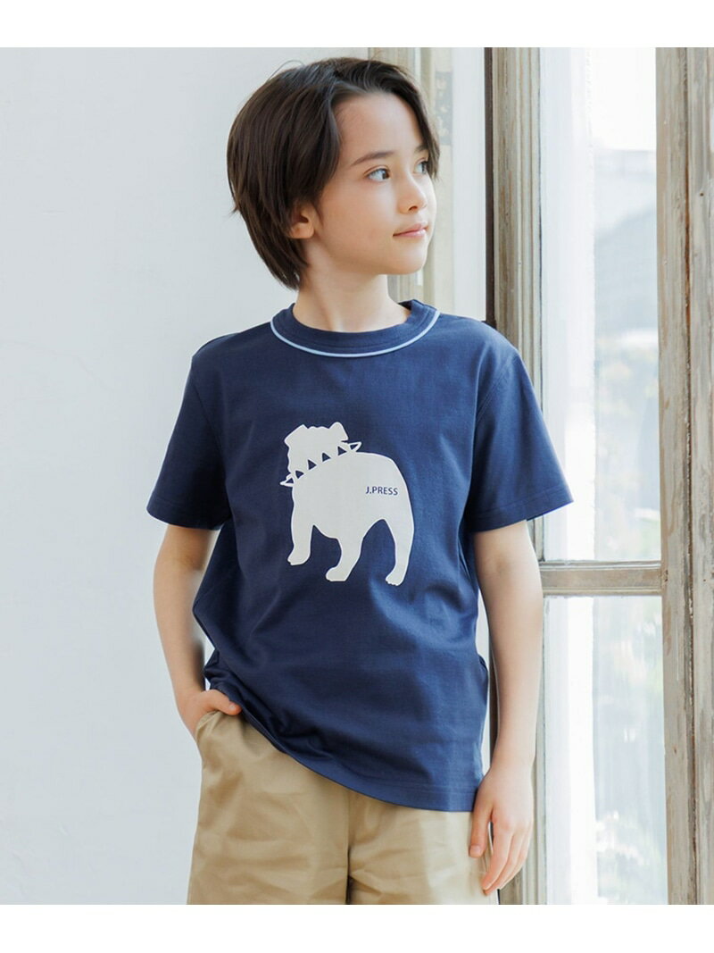 Rakuten - 【100-130cm】 バックブルTシャツ J.PRESS ジェイプレス トップス カットソー・Tシャツ ホワイト ネイビー【送料無料】[Rakuten Fashion]