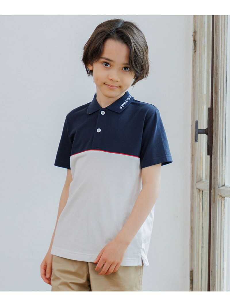 Rakuten - 【140-170cm】 ブロッキングポロシャツ J.PRESS ジェイプレス トップス ポロシャツ ネイビー【送料無料】[Rakuten Fashion]