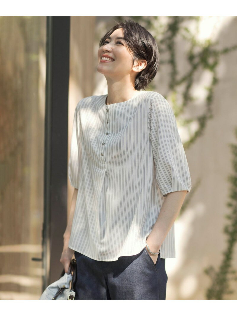Rakuten - 【SALE／50%OFF】【洗える】ウォッシャブルキュプラツイル ボートネック ブラウス J.PRESS ジェイプレス トップス シャツ・ブラウス ブラック ホワイト【RBA_E】【送料無料】[Rakuten Fashion]