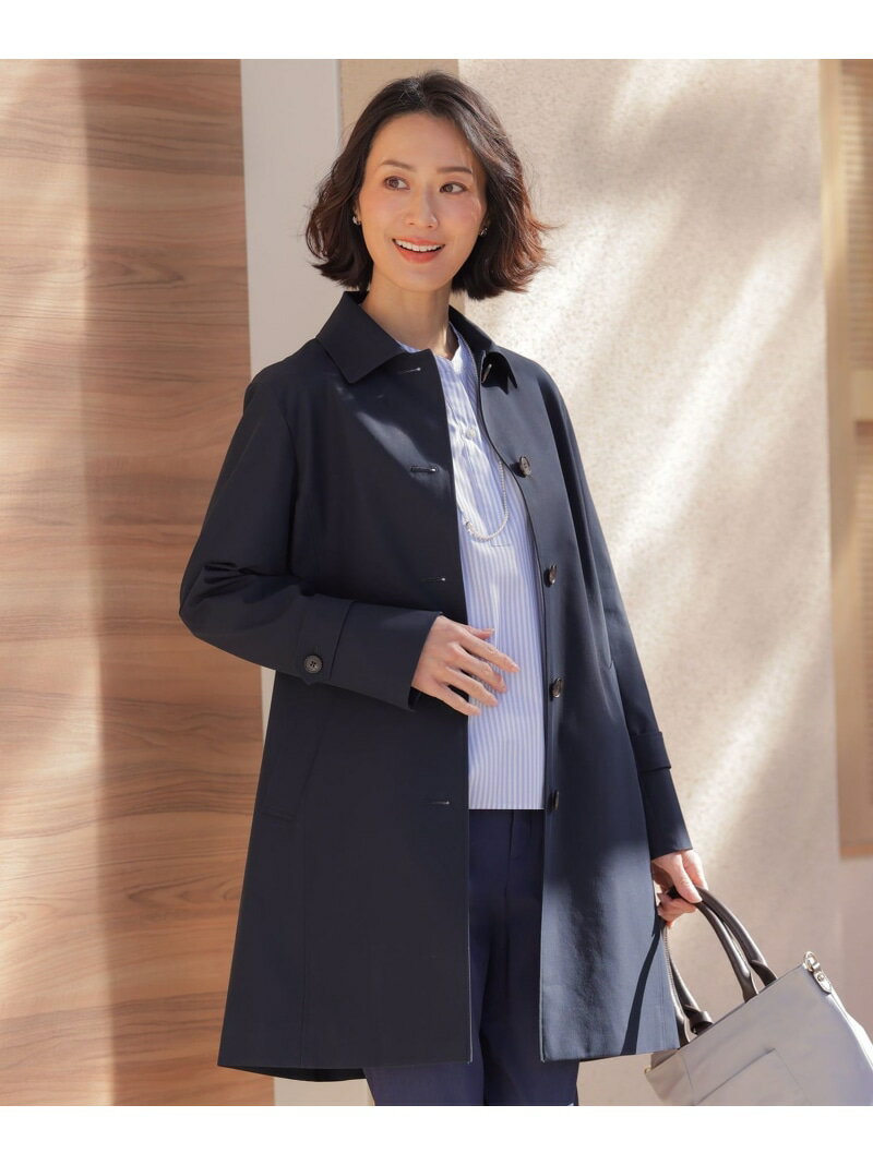 Rakuten - 【春のマストアイテム】ドライストレッチ ロング ステンカラー コート J.PRESS ジェイプレス ジャケット・アウター ステンカラーコート ネイビー ベージュ【送料無料】[Rakuten Fashion]