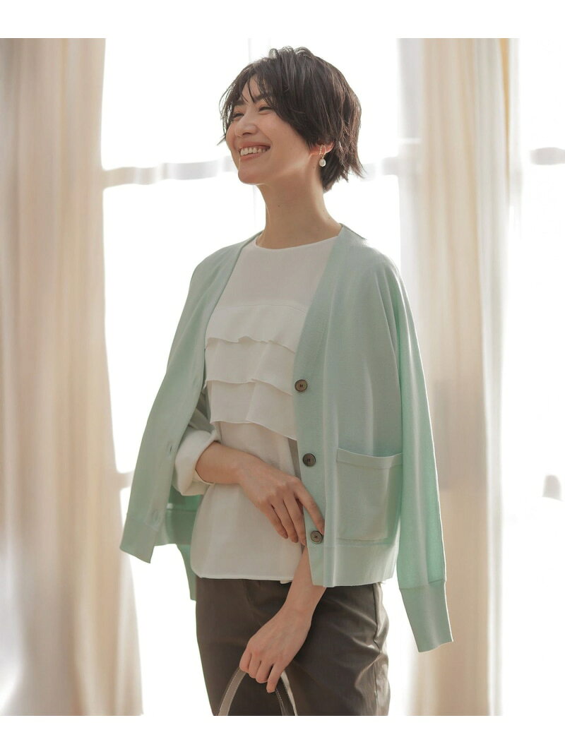 Rakuten - 【SALE／50%OFF】【洗える】Cotton Acetate ドルマンスリーブ カーディガン J.PRESS LADIES L ジェイプレス トップス カーディガン ホワイト ベージュ ネイビー グリーン【RBA_E】【送料無料】[Rakuten Fashion]