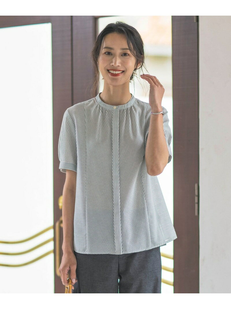 Rakuten - 【SALE／50%OFF】【洗える】ドビー強撚ストライプ 前開き ブラウス J.PRESS ジェイプレス トップス シャツ・ブラウス ネイビー ピンク パープル【RBA_E】【送料無料】[Rakuten Fashion]