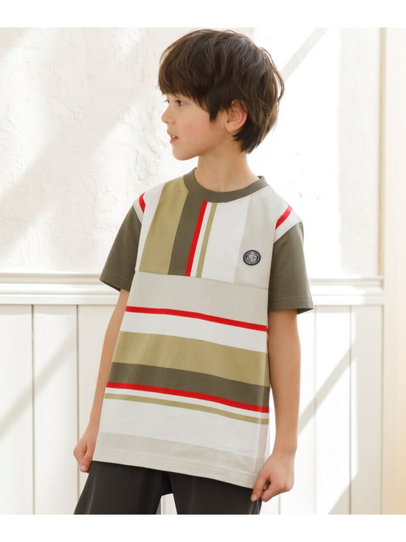 【SALE／20%OFF】【100-130cm】50/2 マルチボーダー Tシャツ J.PRESS ジェイプレス トップス カットソー・Tシャツ ネイビー カーキグリーン【RBA_E】【送料無料】[Rakuten Fashion]