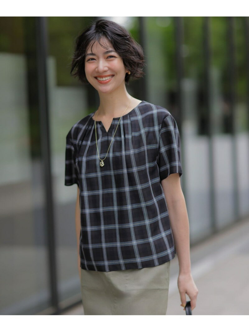 Rakuten - 【一枚で着映え・シーンレスに活躍】シアーストライプ&チェック カットソー J.PRESS ジェイプレス トップス カットソー・Tシャツ ブラウン グレー ブルー ホワイト【送料無料】[Rakuten Fashion]